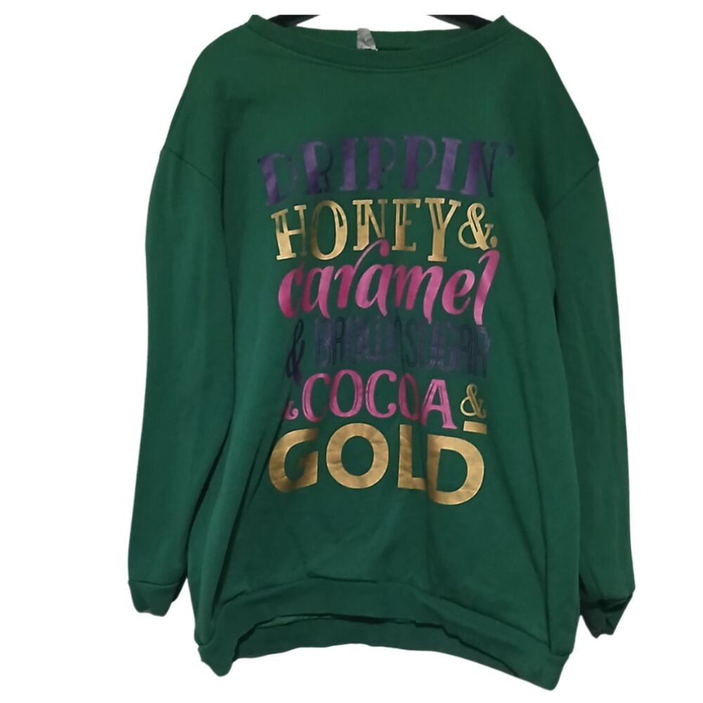 Green Dripping Sweatshirt by Izzy and Liv